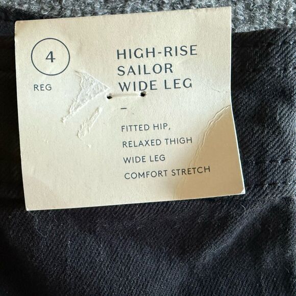 NWT Universal Thread Women's 4 Black Sailor Wide Leg Jeans High Rise - Picture 9 of 10